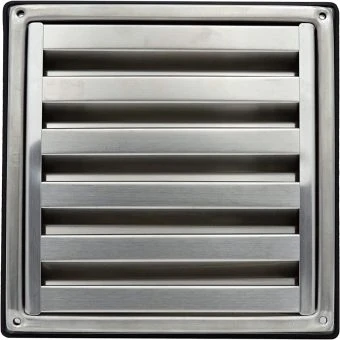 Grille Ventilation 100 mm Inox Haute Qualité - Hotte, Extracteur, Sèche-Linge, VMC - Joint Caoutchouc Vis - Résistance Intempéries - 148x148mm - DN100